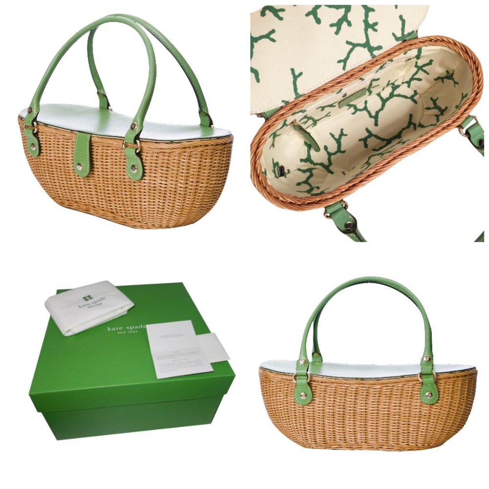 RARE New With Tags Kate Spade Spring 2005 Collection Wicker Bag & Bos